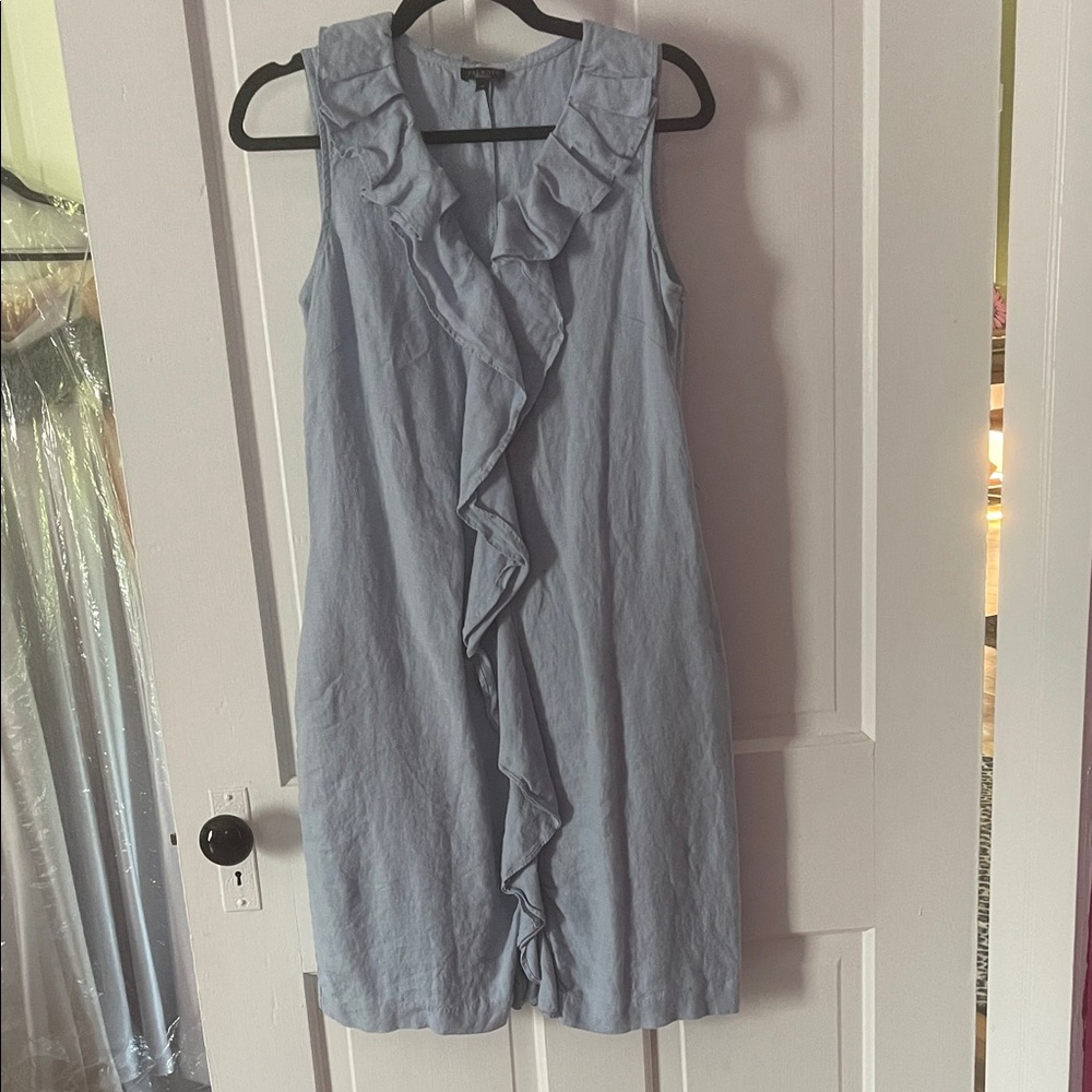 Talbots Light Blue Ruffle Mini Dress